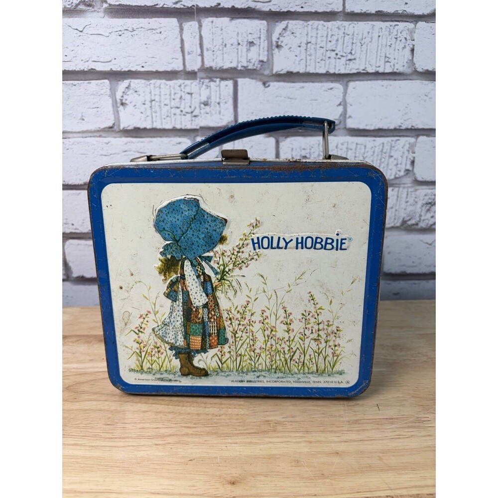Holly Hobbie blue Lunch Box 1972 Aladdin Vintage No Thermos
